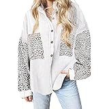 WAQD Retro Vintage Damen Hemd Cordjacke Oberteile Casual Langarm Outwear Streetwear Freizeitjacke Basic Bluse T Shirt Hemdjacke Damen Einfarbig Bluse Revers Langarm Tops Elegant H