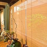 ZBYL Rollo Bambus Mit Seitenzug, Bambusrollos für Zuhause, Schatten Sonnenschutz Atmungsaktiv Für Innenfenster, Außen, Balkon, Küche Fenster Tür R