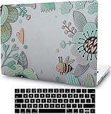 Cartoon Bienen und Blumen Laptop Hülle Kompatibel mit MacBook Pro 14 Zoll Hülle(2021 Release A2442 M1 Pro/M1 Max Chip mit Touch ID),LYMGG Ultra Dünn Plastic Hartschale Hülle & T