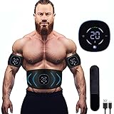 Yonars EMS TrainingsgeräT GanzköRper, EMS Muskelstimulator Bauchmuskeltrainer Trainingsgerät, EMS Muskelstimulation Elektrisch USB-Wiederaufladbarer Tragbarer für Bauch,Arm,Bein-F