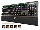 GAMDIAS Hermes M1 Black Mechanische Tastatur USB Gaming 104 Switches Brown Anti-Ghosting Keyboard Hintergrundbeleuchtung 7 Farben RGB Layout U