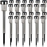 Deuba 24x LED Wegeleuchten außen Solar Edelstahl weiß 36cm Dämmerungssensor wetterfest IP44 Set Solarlampe G