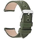 Fullmosa Armband Kompatibel mit Gear S3 Frontier, 22mm Armeegrün NATO Lederarmband, Uhrenarmband für Samsung Gear S3 Frontier SM-R760/Samsung Gear S3 C