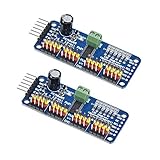 ZkeeShop 2PCS PCA9685 16 Channel 12-Bit PWM Servo Motor Driver Compatible for Arduino Robot Raspberry Pi IIC Interface Module Servo S