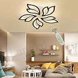 Modern LED Deckenleuchte Dimmbar Weiß Wohnzimmer Deckenlampe Kreative Blume Design-Leuchte Schlafzimmerlampe mit Fernbedienung Metall Acryl Lampenschirm Esstisch Esszimmer Deko Kü