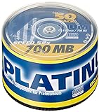 PLATINUM CD-R 700 MB CD-Rohlinge 52x Speed, 80 Min, 50er Sp