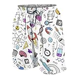 WSNWCY Badehose für Herren,Wissenschaftliche Formeln Berechnungen Physik,Sommer-Badehose mit Tasche L GRÖSSE