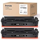 BONINK Kompatibel mit HP CF400X 201X Toner für HP Color LaserJet Pro MFP M277n M277dw M274n M252dw M252n (2 x Schwarz)