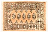 Pakistan Buchara Teppich Handgeknüpft 70x100 Beige Geometrisch M