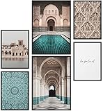 Papierschmiede® Mood-Poster Set Arabic Old Town | Bilder als Wanddeko | Wohnzimmer & Schlafzimmer | 2x 30x40cm und 4x 21x30cm für IKEA-Rahmen | Arabisch beige türkis Orientalisch - ohne R