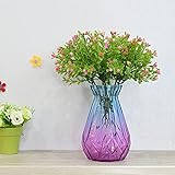 Vase, Transparente Bunte Getrocknete Blume Hydroponischen Handwerk Glasvase, Wohnzimmer Dekorative Blumenarrangement Requisiten, Farbverlauf Vase für Haus Büro Oder Hochzeit (Blau Lila)