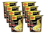 Maggi Magic Asia Curry Noodle Cup, leckeres Fertiggericht, Instant-Nudeln, aromatisch-pikant, mit Gemüse verfeinert, 8er Pack (8 x 63g)