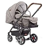 Gesslein Kombi-Kinderwagen F4 Air+ | Gestell: schwarz | Lederschiebegriff: tabak | inkl. C1-Lift Softtragetasche | Design: 963963