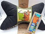 Leseknochen'Die Maus' Camouflage inkl. Lesezeichen Geschenk Banderole, handmade, Füllung medium Polyesterfaserbällchen, Nackenstützkissen, waschb