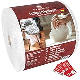 Weidebach® Hochwertige Luftpolsterfolie 100m x 50cm, Verpackungsfolie (echte 60µ stark/ 2-lagig), inkl. Stickerset, Polsterfolie, Luftpolster schützen zerbrechliche Geg