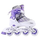 MEHAOC Einstellbare Inline Rollschuhe,Einsteiger Rollschuhe Performance Rollschuhe Skates Mit Voll Leuchtenden Rädern,Ideal Für Jungen,Mädchen Und Erw