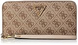 GUESS Damen Large Zip Around Wallet Noelle Geldbörse mit Reißverschluss, Latte, Einheitsgröß