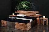 shogazi Schlafkultur Massivholzbett Brunhilde - rustikales Designerbett, Größe:200x200