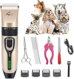 Haarschneider für Herren kabellos Pet Professionelle Quiet Low Noise Dog Grooming Clippers Digitale Leistungsanzeige Cordless USB aufladbare Pet Haartrimmer, Hund Clippers, Best Hair Clipper for H