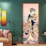 QHOXAI Türtapete Selbstklebend Türposter Wandbilder Cartoon Kostüm Mädchen 77X200Cm - 3D Türaufkleber Türfolie Türposter Diy Vinyl Entfernbar Mauer Aufkleber Zuhause Dekor Tapete Fototap