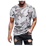 Herren T-Shirt Sommer Rundhals Casual Fashion Bedrucktes Vintage T-Shirt Slim Fit Tee Regular Fit Kurzarm Shirt Basic Männer T-Shirt Crew Neck Jungen Kurzarmshirt O-Neck Kurzarm Sleeve Top