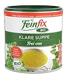 Feinfix Bio Klare Suppe 340g ( 17 Liter Suppe ) Suppenpulver Suppenbrühe Suppenwürze Vegan ohne Geschmacksverstärker Gewürze Suppen Brühe Suppenbrühe Pflanzlich Würze Kochen Gemüsebrühe 7A-85I8-PPAI