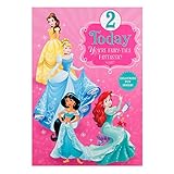 Hallmark Disney Prinzessin Geburtstagskarte, 2. Geburtstag, zum Ausmalen' – Medium 2nd Birthday - Geburtstagsk
