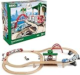 BRIO World 33512 Großes BRIO Bahn Reisezug Set – Eisenbahn mit Bahnhof, Schienen und Figuren – Kleinkinderspielzeug empfohlen ab 3 J