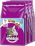 Whiskas Katzenfutter Trockenfutter Adult 1+ mit Thunfisch, 3 Beutel (3 x 3,8kg)