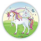 Tortenaufleger Einhorn Unicorn Motiv Essbare Tortendeko Tortenbild Kuchendekoration Fondant Rund Ø20CM