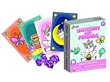 Quartettspiel Einhorn Und Freunde | Quartett Kartenspiel Für Die Ganze Familie | Enthält 32 Karten, 6 Spielerkarten, 8 Diamanten Für Den Punktestand & Eine Anleitung | Für Kinder Ab 4 Jahren Geeig