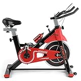 Fitnessclub Heimtrainer Fahrrad Spinning Bikes mit 12KG Schwungrad, Indoor Cycling Bike mit einstellbarem Widerstand, Fitnessbike mit Herzfrequenzsensoren, LCD und Getränkehalter inkl. W