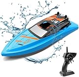 GizmoVine Ferngesteuertes Boot für Pools und Seen, 2.4 GHz RC Boot Outdoor Adventure Elektro-Rennboote für Kinder und Erwachsene (Blau)