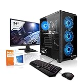 Megaport Komplett PC Gaming PC Set Intel Core i5-11400F 6x2.60GHz • 24' Bildschirm • Tastatur • Maus • Nvidia GeForce GTX1650 4GB • 500GB M.2 SSD • 16GB DDR4 • Windows 10 • WLAN Gamer p