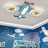 LED Deckenleuchte Cartoon Flugzeuge Design Kinderlampe Modern Dimmbar Deckenlampe Innen Beleuchtung Schlafzimmer Wohnzimmer Jugendzimmer Kinderzimmer Lampe 3000K-6500K Mit Fernbedienung Deko L