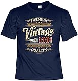 Herren Geburtstag T-Shirt - 40 Jahre - 100 Prozent Premium Vintage seit 1981 - lustige Shirts 4 Heroes Geschenk-Set Bedruckt mit Urk