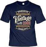 Herren Geburtstag T-Shirt - 40 Jahre - 100 Prozent Premium Vintage seit 1981 - lustige Shirts 4 Heroes Geschenk-Set Bedruckt mit Urk