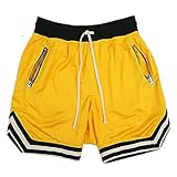 FENXIXI Herren Freizeit-Shorts Hip Hop Streetwear Männer Gym Fitness Kurze Hosen Jogger Sportswear Hosen Bodybuilding Männer Shorts Homme (Farbe: Gelb, Größe: X-Large)