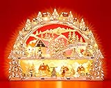 Sikora LB78 beleuchteter LED Holz Schwibbogen WINTERDORF inklusive T