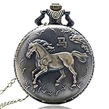 Antike Bronze Chinese Zodiac Series Design Quarz Taschenuhr Animal Watch Anhänger Geschenk Alte Uhrenkette,