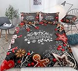 Weihnachts Bettwäsche 135x200 Atmungsaktive Angenehme Mikrofaser bettwäsche - 1 Bettbezug 135x200 cm + 2 Kissenbezüge 80 x 80