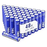 EBL AAA Batterien Alkaline Batterie, AAA Micro LR03,1.5V, für zuverlässige Energie,48er Pack