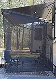 EXCELFU RV-Markise Sonnenschutz 2,7 x 2,1 m, schwarzes Netzgewebe, Sonnenschutz, UV-Sonnenschutz, Komplettsets für Wohnmobil, Camping, Anhänger, Vordach, Seitenmark