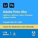 Adobe Creative Cloud Foto-Abo mit 1 TB: Photoshop und Lightroom für Studenten und Lehrende I 1 Jahreslizenz I PC/Mac Online Code & Dow