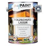 myPAINT® Holzschutzlasur (2,5L, Mahagoni) seidenglänzende Holzlasur Außen- Holz Grundierung - Holz Lasur - Holzlasur Aussen - Made in Germany