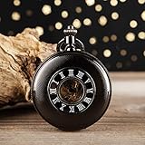 SGSG Hohle mechanische Taschenuhr Retro Nostalgie Rom Flip Taschenuhr Halskette Ältere männliche und weibliche Studenten gewidmet T