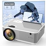 Video Beamer Native 1080P WLAN-Miniprojektor 8000 Lumen with Bluetooth, Glisogo Full HD Heimkino Beamer Support 4K, Kompatibel mit Telefon/TV Stick/PC/USB/PS4/PS5/DVD