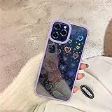 QLTYPRI Hülle für iPhone 7 iPhone 8 iPhone SE 2020, Transparent Glitzer Herz Muster Einfarbiger Rahmen Mädchen Frauen rundum schützende durchsichtige Handyhülle für iPhone 7/8/SE 2020 – V