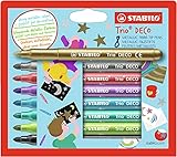 Metallic-Filzstift mit robuster XL-Spitze - STABILO Trio DECO - 8er Pack - mit 8 verschiedenen Farb