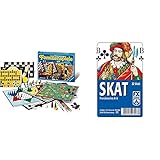 Ravensburger 01315 - Ravensburger Familienspiele - Spielesammlung für die ganze Familie & Spielkarten 27003 - Klassisches Skatspiel, Französisches Bild, 32 Karten in Klarsicht-Box